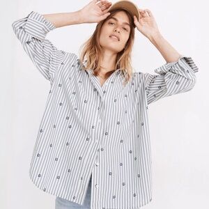 Madewell Floral Painter Shirt in Stell Stripe